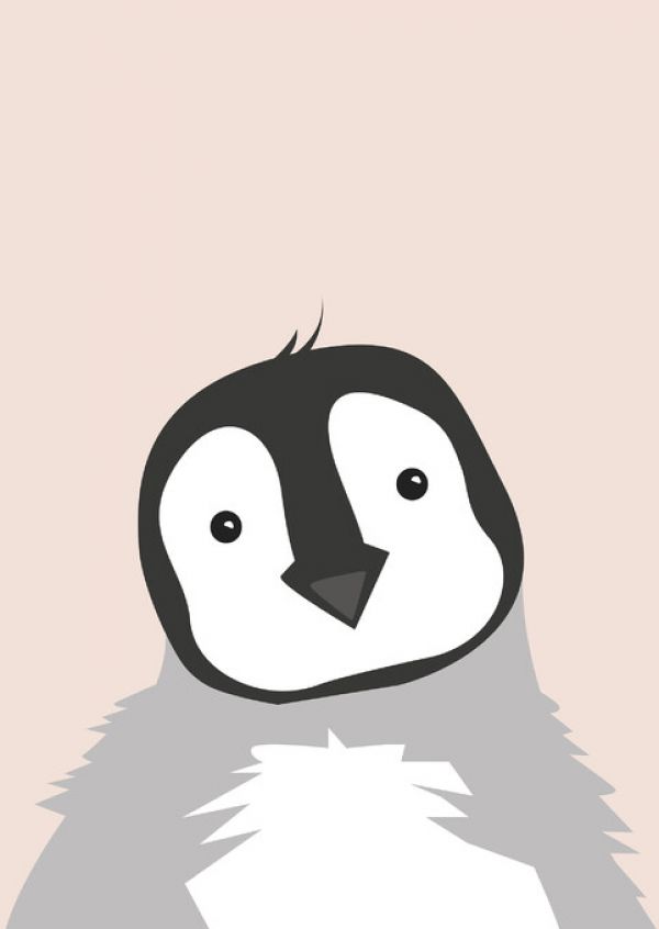 輸入壁紙 カスタム壁紙 PHOTOWALL / Chubby Penguin - Pink (e325951)