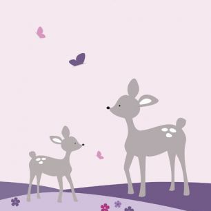 輸入壁紙 カスタム壁紙 PHOTOWALL / Deer World - Pink (e325956)
