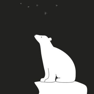 輸入壁紙 カスタム壁紙 PHOTOWALL / Polar Bear - Black (e325969)