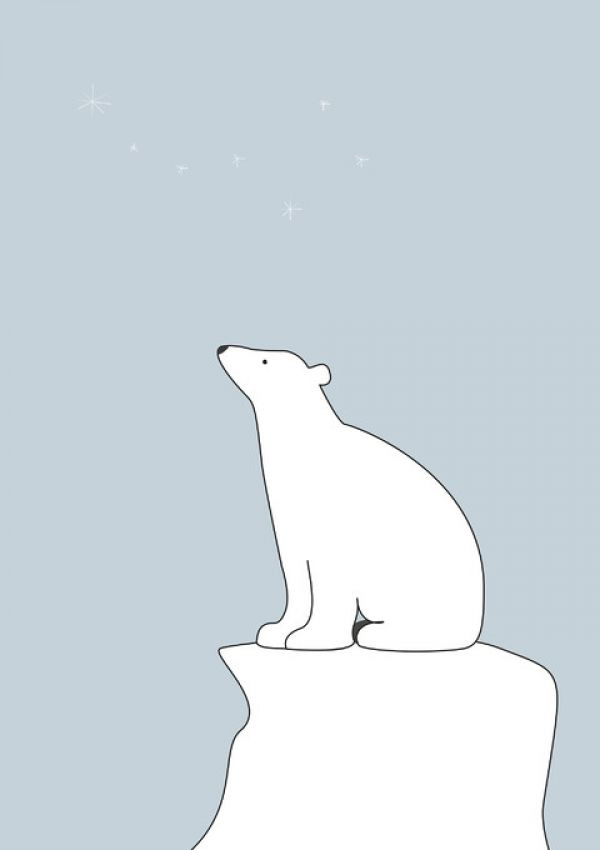 輸入壁紙 カスタム壁紙 PHOTOWALL / Polar Bear - Blue (e325970)