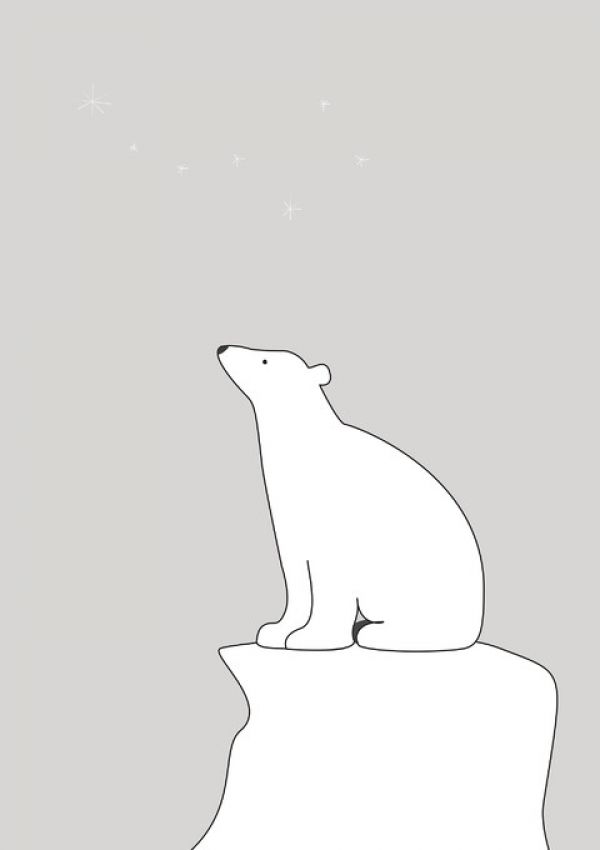輸入壁紙 カスタム壁紙 PHOTOWALL / Polar Bear - Gray (e325971)