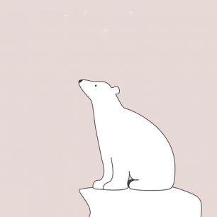 輸入壁紙 カスタム壁紙 PHOTOWALL / Polar Bear - Pink (e325973)