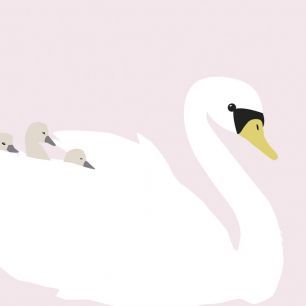 輸入壁紙 カスタム壁紙 PHOTOWALL / Swan Mom - Pink (e325984)
