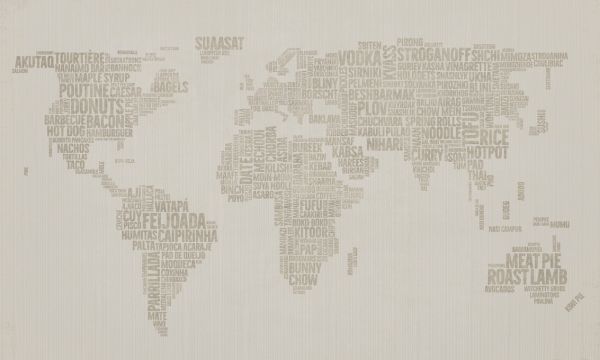 輸入壁紙 カスタム壁紙 PHOTOWALL / World Menu Map - Beige (e326414)