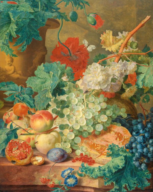 輸入壁紙 カスタム壁紙 PHOTOWALL / Still Life with Flowers and Fruit - Jan Van Huysum (e325881)