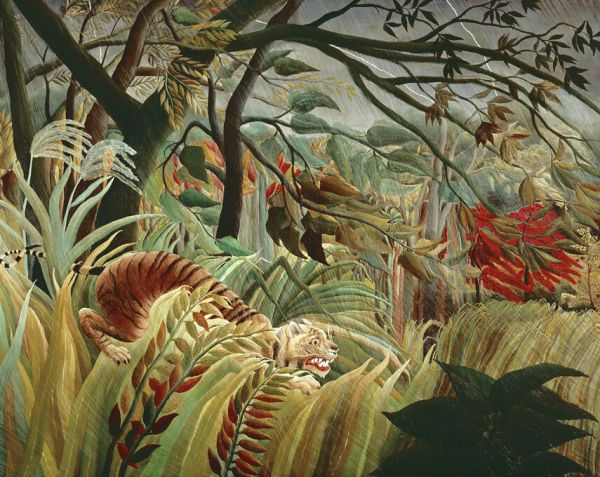 輸入壁紙 カスタム壁紙 PHOTOWALL / Tiger in a Tropical Storm - Henri Rousseau (e325915)