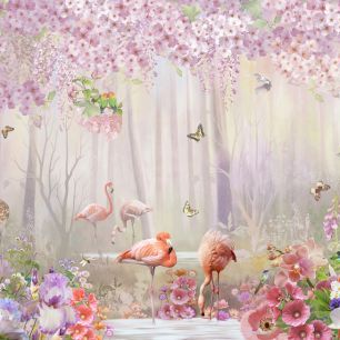 輸入壁紙 カスタム壁紙 PHOTOWALL / Flamingos Paradise (e326487)