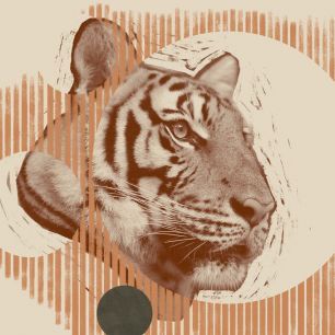 輸入壁紙 カスタム壁紙 PHOTOWALL / Pop Art Tiger (e324666)
