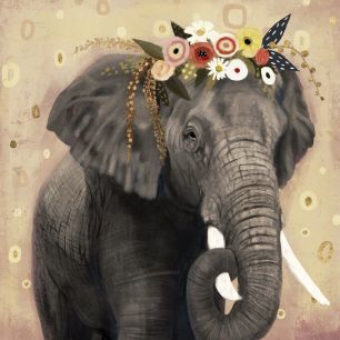 輸入壁紙 カスタム壁紙 PHOTOWALL / Klimt Elephant (e324667)