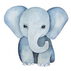 輸入壁紙 カスタム壁紙 PHOTOWALL / Baby Elephant Painting (e325022)