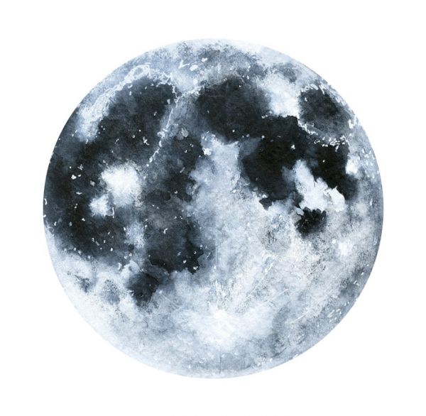 輸入壁紙 カスタム壁紙 PHOTOWALL / Big Moon Watercolor (e325023)