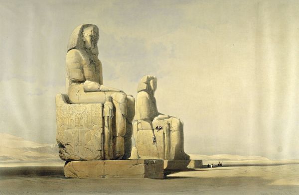 輸入壁紙 カスタム壁紙 PHOTOWALL / Memmon Colossi Statue of Amenphis III - Infographics (e322262)
