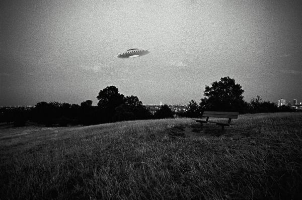 輸入壁紙 カスタム壁紙 PHOTOWALL / UFO Above a Park (e325083)