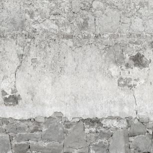 輸入壁紙 カスタム壁紙 PHOTOWALL / Cracked Stone Wall - Grey (e328193)