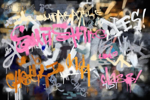 輸入壁紙 カスタム壁紙 PHOTOWALL / Graffiti Byline (e327992)