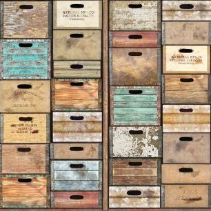 輸入壁紙 カスタム壁紙 PHOTOWALL / Vintage Crates (e328127)