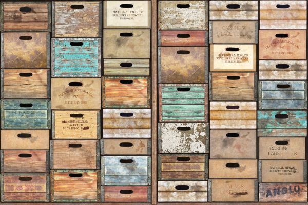 輸入壁紙 カスタム壁紙 PHOTOWALL / Vintage Crates (e328127)