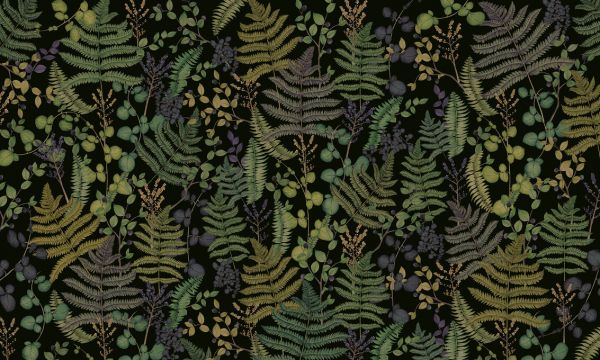 輸入壁紙 カスタム壁紙 PHOTOWALL / Botany Leafage - Dark (e328041)