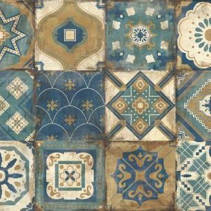 輸入壁紙 カスタム壁紙 PHOTOWALL / Moroccan Tiles - Blue (e325793)