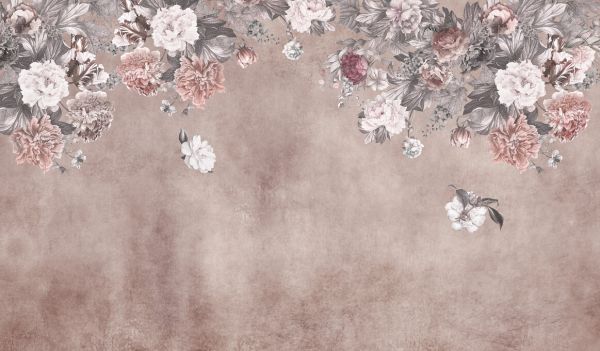 輸入壁紙 カスタム壁紙 PHOTOWALL / Vintage Flower Wall - Pink