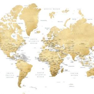 輸入壁紙 カスタム壁紙 PHOTOWALL / World Map with Capitals (e325677)