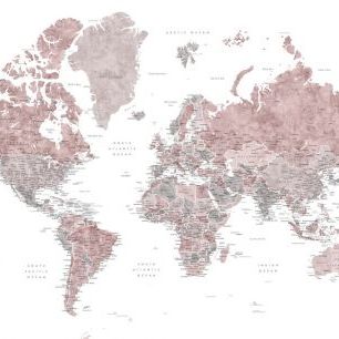 輸入壁紙 カスタム壁紙 PHOTOWALL / World Map with Cities (e325679)