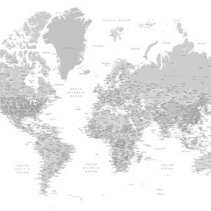 輸入壁紙 カスタム壁紙 PHOTOWALL / World Map with Cities (e325685)