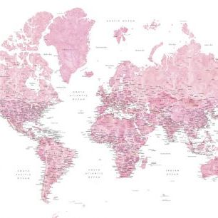 輸入壁紙 カスタム壁紙 PHOTOWALL / World Map with Cities (e325703)
