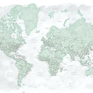 輸入壁紙 カスタム壁紙 PHOTOWALL / World Map with Cities (e325704)