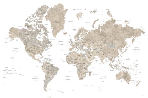 輸入壁紙 カスタム壁紙 PHOTOWALL / World Map with Countries (e325715)