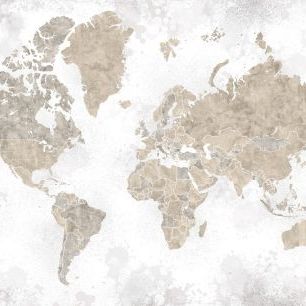 輸入壁紙 カスタム壁紙 PHOTOWALL / World Map without Text (e325717)