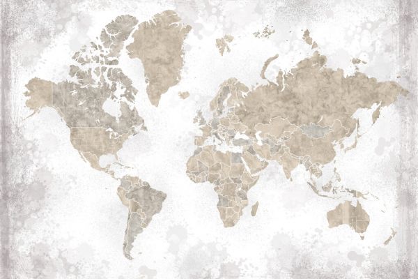 輸入壁紙 カスタム壁紙 PHOTOWALL / World Map without Text (e325717)