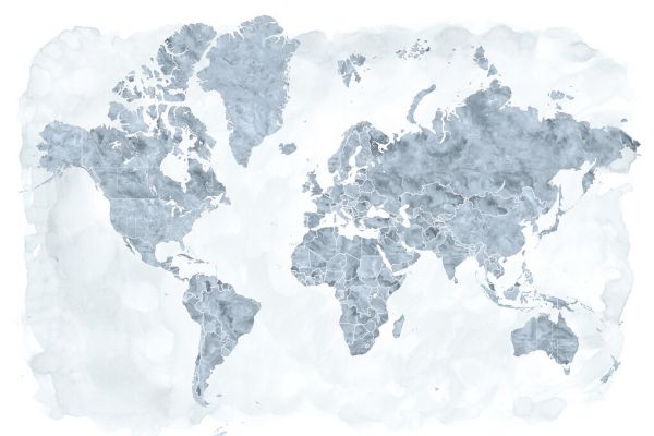 輸入壁紙 カスタム壁紙 PHOTOWALL / World Map without Text III (e325719)