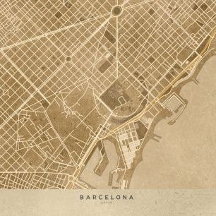 輸入壁紙 カスタム壁紙 PHOTOWALL / Barcelona Map (e325722)