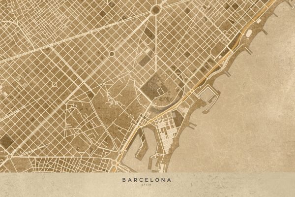 輸入壁紙 カスタム壁紙 PHOTOWALL / Barcelona Map (e325722)