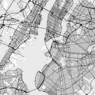 輸入壁紙 カスタム壁紙 PHOTOWALL / New York City Map (e325724)