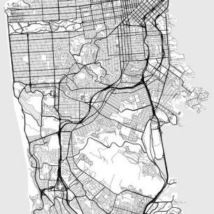 輸入壁紙 カスタム壁紙 PHOTOWALL / San Francisco Map (e325725)