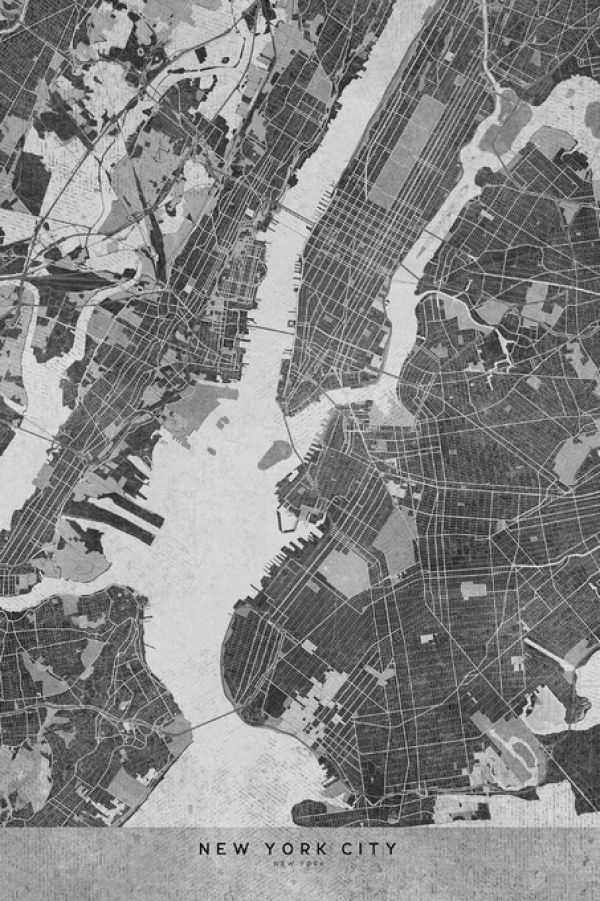 輸入壁紙 カスタム壁紙 PHOTOWALL / New York City Map (e325728)