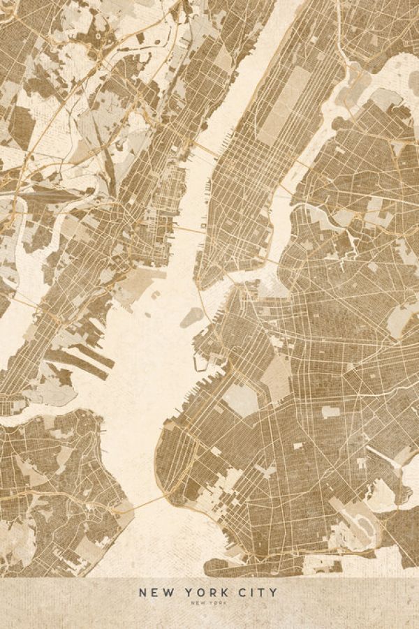 輸入壁紙 カスタム壁紙 PHOTOWALL / New York City Map II (e325729)