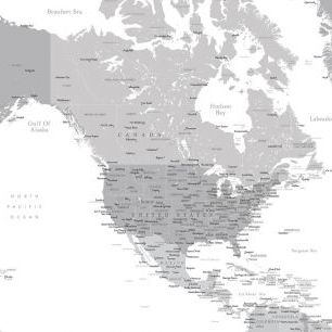 輸入壁紙 カスタム壁紙 PHOTOWALL / North America and Caribbean Map II (e325731)