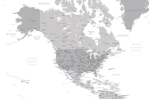 輸入壁紙 カスタム壁紙 PHOTOWALL / North America and Caribbean Map II (e325731)