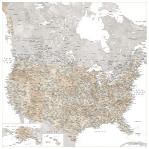 輸入壁紙 カスタム壁紙 PHOTOWALL / United States Map (e325735)