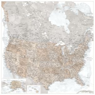 輸入壁紙 カスタム壁紙 PHOTOWALL / United States Map (e325738)