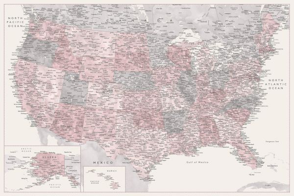 輸入壁紙 カスタム壁紙 PHOTOWALL / United States Map (e325741)