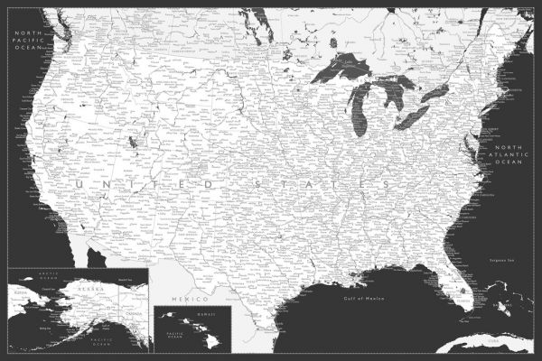 輸入壁紙 カスタム壁紙 PHOTOWALL / United States Map (e325743)