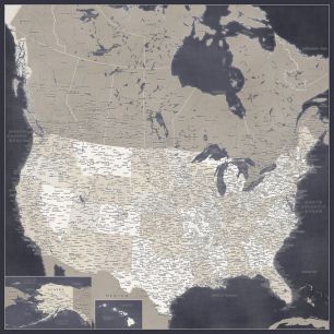 輸入壁紙 カスタム壁紙 PHOTOWALL / United States Map (e325744)