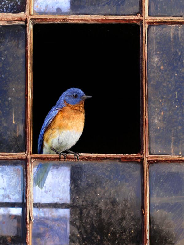 輸入壁紙 カスタム壁紙 PHOTOWALL / Bluebird Window (e327140)