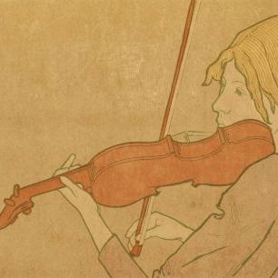 輸入壁紙 カスタム壁紙 PHOTOWALL / Girl with a Violin (e328303)