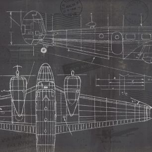 輸入壁紙 カスタム壁紙 PHOTOWALL / Plane Blueprint (e327915)