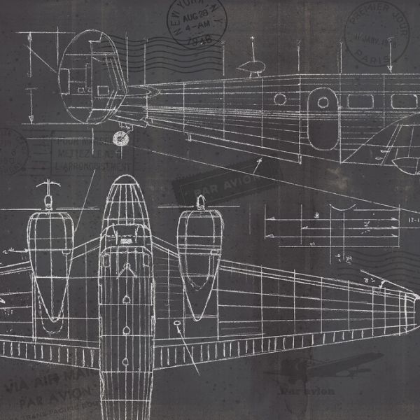 輸入壁紙 カスタム壁紙 PHOTOWALL / Plane Blueprint (e327915)